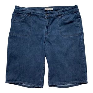 Faded Glory Navy Blue Boyfriend Denim Bermuda Shorts